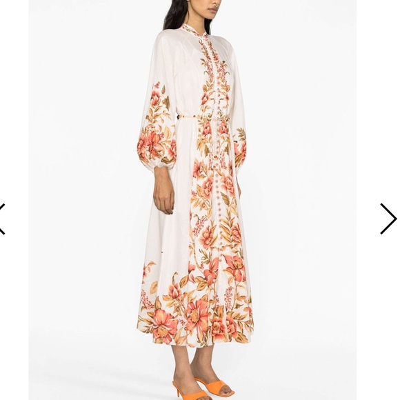 💐 Zimmermann Vacay Billow belted  floral linen maxi dress 💐 - Picture 3 of 16